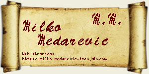Milko Medarević vizit kartica